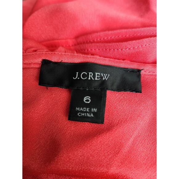 J.Crew ruffle slip sheath silk Pink Coral dress Spaghetti Straps Size 6 - Picture 9 of 10